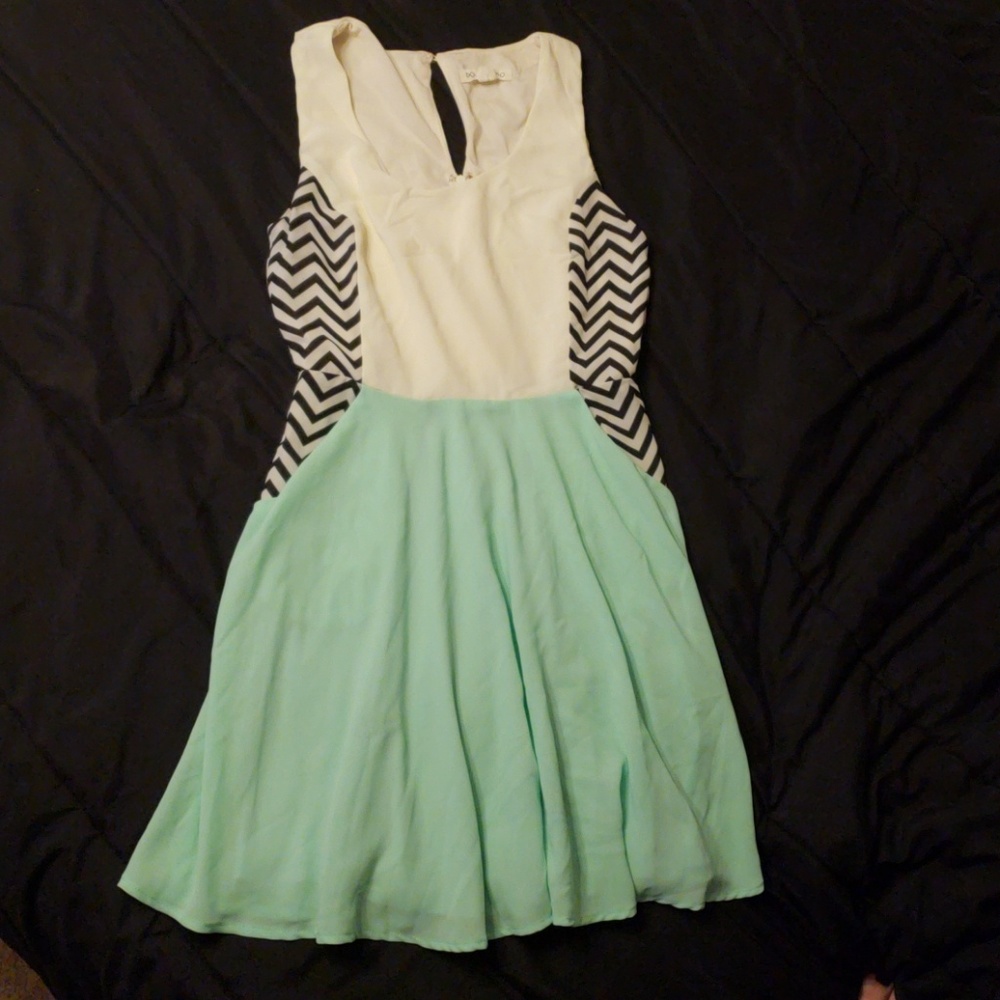 Double Zero Black, Mint and Cream Dress